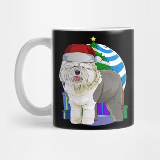 Old English Sheepdog Dog Cute Santa Christmas Gift Mug